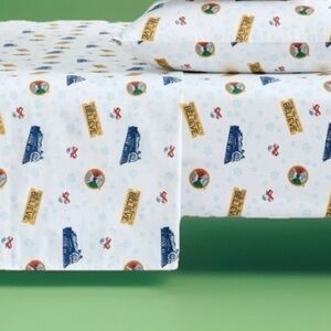 Pottery Barn Christmas Polar Express Train Twin Twin XL Sheet Set Cotton Holiday